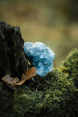 Raw crystal photography - Blue Celestine gemstone