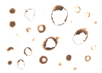 Set background with picture of circle line burned paper edges