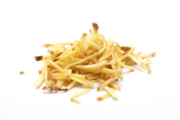 Ginger and Finger root chopped isolated on white background