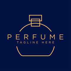 simple luxury bottle perfume logo template