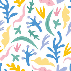 Seamless vector pattern fith flowers. Floral illustration