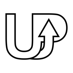 UP startup logo arrow, idea boost sign career growth start UP