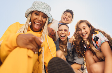Cheerful gen z friends having fun together - Powered by Adobe