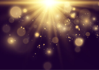 Fototapeta na wymiar Bright beautiful golden sparks on a background. 