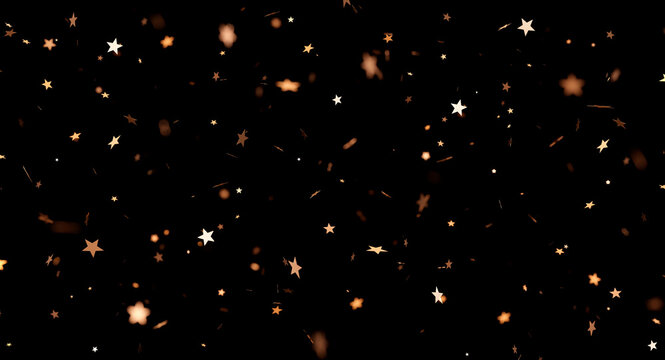 background 3d confetti glitter golden festive concept black background