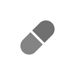 Capsule grey flat vector icon