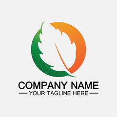 Obraz premium Leaf logo vector icon design template