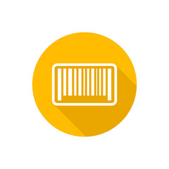 Simple bar code flat icon with shadow