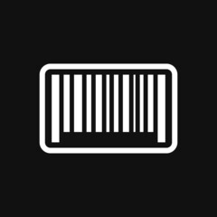 Simple bar code icon on grey background