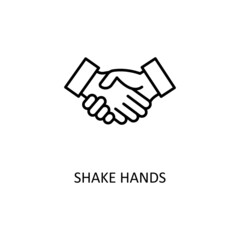 Shake Hands Vector Outline Icon Design illustration. Banking and Payment Symbol on White background EPS 10 File