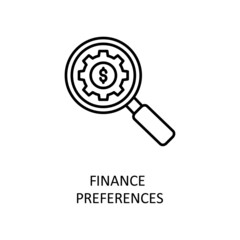 Finance Preferences Vector Outline Icon Design illustration. Banking and Payment Symbol on White background EPS 10 File