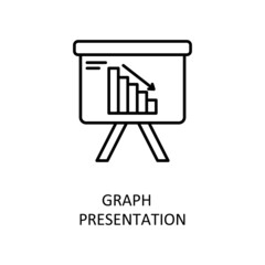 Graph Presentation Vector Outline Icon Design illustration. Banking and Payment Symbol on White background EPS 10 File