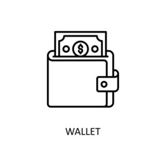 Wallet Vector Outline Icon Design illustration. Banking and Payment Symbol on White background EPS 10 File