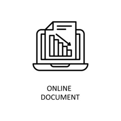 Online Document Vector Outline Icon Design illustration. Banking and Payment Symbol on White background EPS 10 File