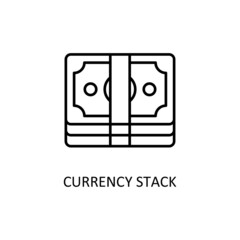 Currency Stack Vector Outline Icon Design illustration. Banking and Payment Symbol on White background EPS 10 File
