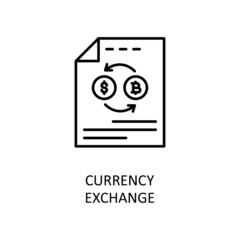 Currency Exchange Vector Outline Icon Design illustration. Banking and Payment Symbol on White background EPS 10 File