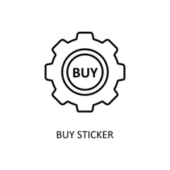 Buy Sticker Vector Outline Icon Design illustration. Banking and Payment Symbol on White background EPS 10 File
