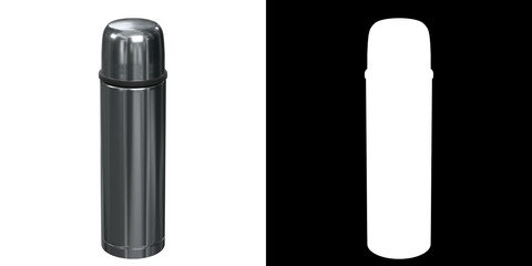 3D rendering illustration of a vacuum flask