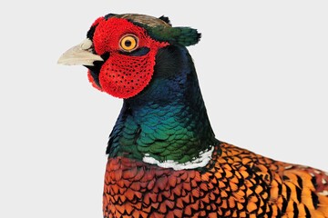 Porträt eines Fasanen Männchens (Phasianus colchicus).