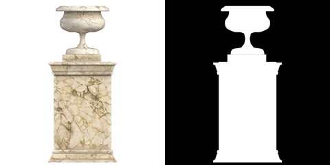 3D rendering illustration of a vase on a pedestal © Francesco Milanese