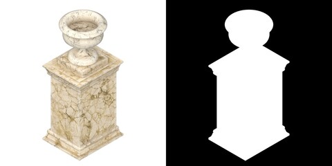 3D rendering illustration of a vase on a pedestal © Francesco Milanese