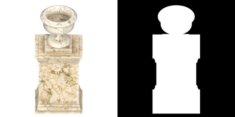 3D rendering illustration of a vase on a pedestal © Francesco Milanese