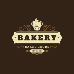 Bakery badge or label retro vector illustration