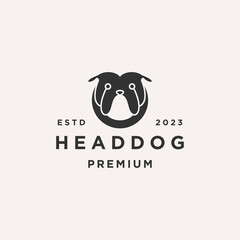 Head Dog logo line art icon vector template