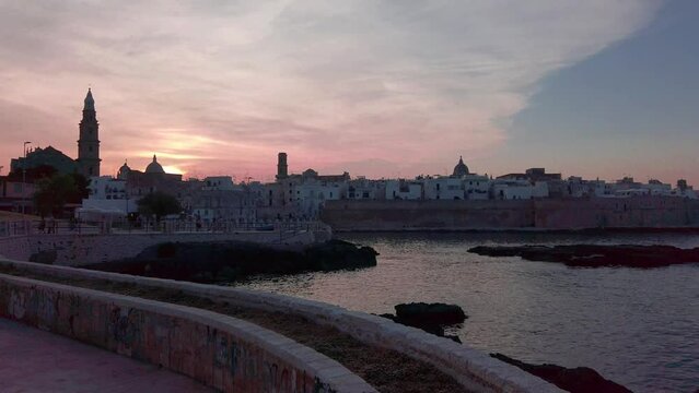  the old town of Monopoli, at dusk, Puglia, Italy