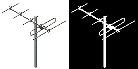 3D rendering illustration of a vhf antenna