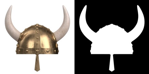 3D rendering illustration of a viking helmet - obrazy, fototapety, plakaty
