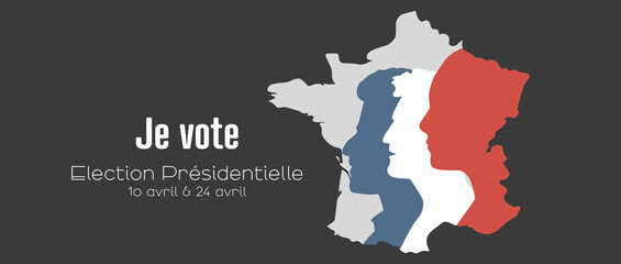 Obraz premium Je vote. Election Présidentielle de 2022 en France.