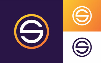 Modern and Simple Initial Letter S Monogram Logo Vector Icon for Company or Sports Team