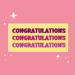 Congratulations lettering. Place for an inscription. Pink background. Modern style. Vector Stock illustration. isolated