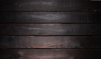 Background of old brown wooden boards with cracks, scuffs. Backdrop for compositions, rustic