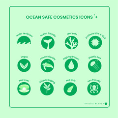 ocean safe cosmetics icons