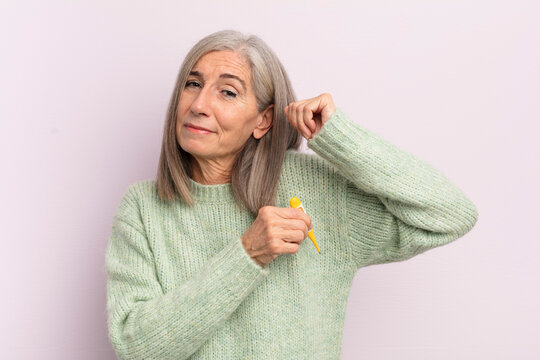 middle age woman fever concept