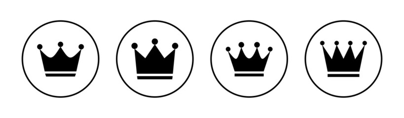 Crown icons set. crown sign and symbol