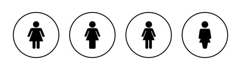 Female icons set. woman sign and symbol