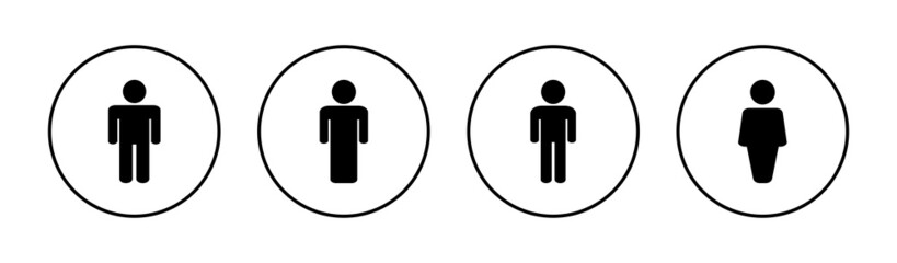 Man icons set. male sign and symbol. human symbol