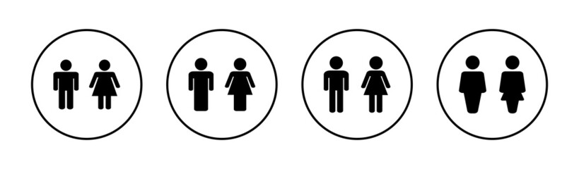 Man and woman icons set. male and female sign and symbol. Girls and boys