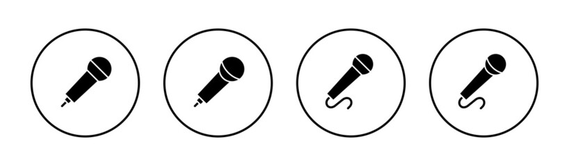 Microphone icons set. karaoke sign and symbol