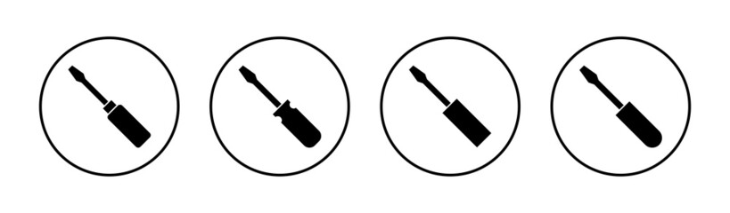 Screwdriver icons set.tools sign and symbol