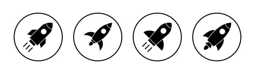 Rocket icons set. Startup sign and symbol. rocket launcher icon
