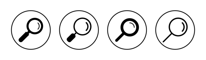 Search icons set. search magnifying glass sign and symbol