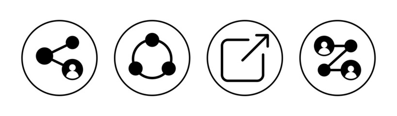 Share icons set. Sharing sign and symbol