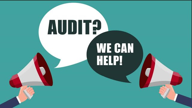 audit? we can help! - business concept animation. 4K video animation.