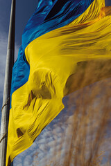 Flag waving. The symbol of Ukraine. Flag of Ukraine