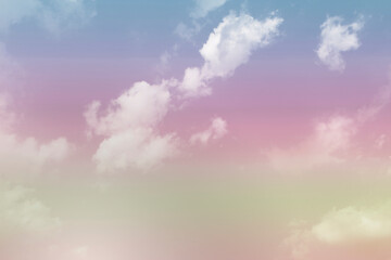 Beautiful sky and clouds in pastel tones.