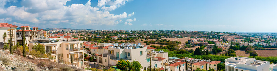 Fototapeta na wymiar Panoramic view of the city of Paphos in Cyprus.